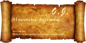 Olsovszky Julianna névjegykártya